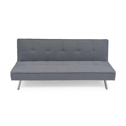 Sofá cama de 3 plazas apertura clic-clac KOHTAO tapizado en tela gris de 176 cm