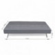 Sofá cama de 3 plazas apertura clic-clac KOHTAO tapizado en tela gris de 176 cm