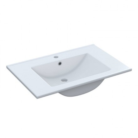 Lavabo cerámico de 50x40 cm color blanco. Grifería, sifón y válvula no incluidos