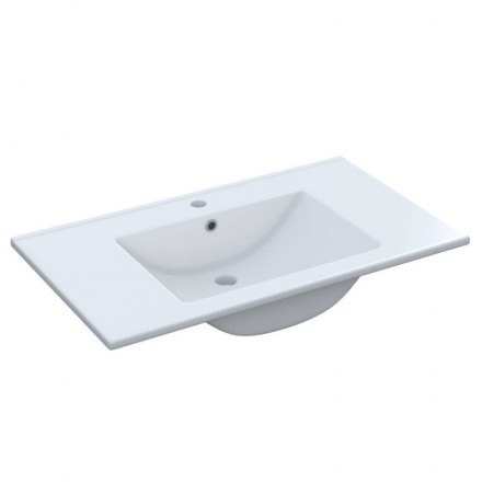 Lavabo cerámico 80x45 color blanco. Grifería, sifón y válvula no incluidos.Lavabo resistente a la mayoría de los productos quími