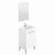 Mueble de baño pequeño de 2 puertas + espejo KONCEPT color blanco brillo de 50x40x 80 cm (LAVABO NO INCLUIDO)