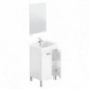 Mueble de baño pequeño de 2 puertas + espejo KONCEPT color blanco brillo de 50x40x 80 cm (LAVABO NO INCLUIDO)