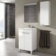 Mueble de baño pequeño de 2 puertas + espejo KONCEPT color blanco brillo de 50x40x 80 cm (LAVABO NO INCLUIDO)