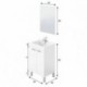 Mueble de baño pequeño de 2 puertas + espejo KONCEPT color blanco brillo de 50x40x 80 cm (LAVABO NO INCLUIDO)