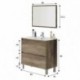 Mueble de baño DAKOTA de 2 puertas + espejo KONCEPT color nordik de 50x40x 80 cm (LAVABO NO INCLUIDO)
