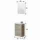 Mueble de baño de pared con lavabo+espejo MINI 1 puertas+1 estante color roble alaska de 40x22x 58 cm (LAVABO INCLUIDO)