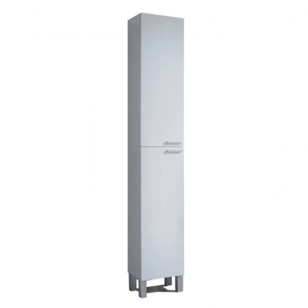 Columna de baño KONCEPT con 2 puertas color blanco brillo/gris ceniza de 30x25x182 cm