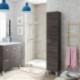 Columna de baño KONCEPT con 2 puertas color blanco brillo/gris ceniza de 30x25x182 cm