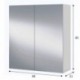 Modulo CAMERINO para colgar a la pared con 2 puertas 2 espejos y estantes en su interior color blanco brillo de 51x25x135 cm