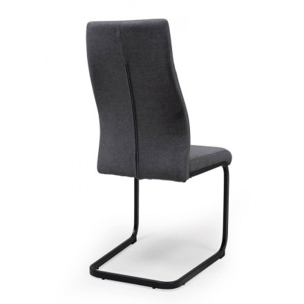 Pack de 4 sillas de comedor NIRVANA, tapizadas en tela, patas omega metálicas color negro