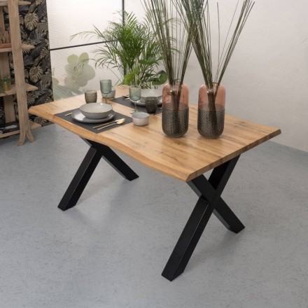 Conjunto de comedor KRAHE DURAN mesa de comedor extensible de 140/190x90 cm y 4 sillas tapizadas