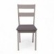Juego de 2 sillas de comedor o cocina DALLAS estructura madera color gris claro asiento tapizado color gris