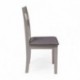 Juego de 2 sillas de comedor o cocina DALLAS estructura madera color gris claro asiento tapizado color gris
