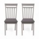 Pack de 2 sillas de comedor o cocina KANSAS madera y MDF color gris claro asiento tapizado color gris