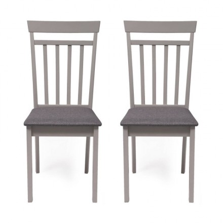 Pack de 4 sillas de comedor CAIRO tapizadas en tela chenilla gris y patas  de metal símil madera - Tienda de Sillas - Centro Mueble Online