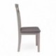 Pack de 2 sillas de comedor o cocina KANSAS madera y MDF color gris claro asiento tapizado color gris