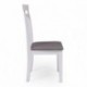 Pack de 2 sillas de comedor o cocina KANSAS madera y MDF color blanco asiento tapizado color gris