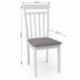 Pack de 2 sillas de comedor o cocina KANSAS madera y MDF color blanco asiento tapizado color gris