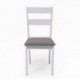 Juego de 2 sillas de comedor o cocina DALLAS estructura madera color blanco asiento tapizado color gris