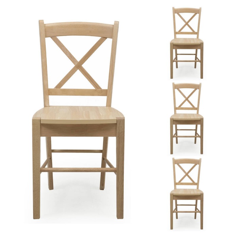 Pack de 4 sillas de comedor o cocina GOLF estructura de madera color  blanco, negro o madera milán natural - Centro Mueble Online