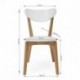 Pack de 4 sillas de comedor MELAKA madera de roble y MDF lacado blanco mate