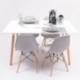 Conjunto de comedor TOWER con mesa lacada blanca y 4 sillas eames