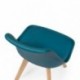 Juego de 4 sillas de comedor nordicas DAY asiento PP y patas de madera de haya. Diseño nórdico.