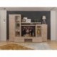 Mueble de salón modular MENORCA mueble tv y vitrinas color roble sonoma de 296 cm