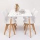 Conjunto de comedor TOWER DAY 120 con mesa lacada blanca de 120x80 cm y 4 sillas DAY