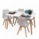 Conjunto de comedor TOWER DAY 120 con mesa lacada blanca de 120x80 cm y 4 sillas DAY