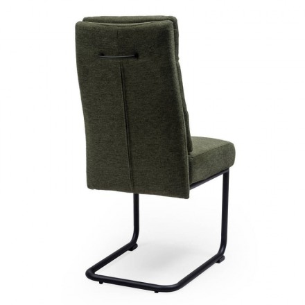 Pack de 2 sillas de comedor DIANA, tapizadas en tela jaspeada, patas omega color negro mate