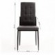 Pack de 6 sillas de comedor ELEOS, tapizadas en tela gris oscuro con capitoné con patas metálicas en negro