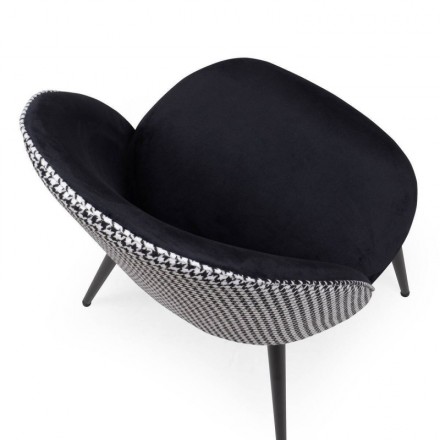 Conjunto de comedor DAVINIA DALILA, mesa de cristal de 110 cm con estructura metálica color negro y 4 sillas tapizadas