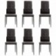 Conjunto de comedor ELEOS CAIRO, mesa de cristal de 120x80 cm, 6 sillas tapizadas color gris