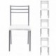 Pack de 4 sillas de cocina PARIS asiento de pvc y estructura de metal