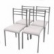 Pack de 4 sillas de cocina PARIS asiento de pvc y estructura de metal