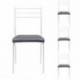 Pack de 4 sillas de cocina PARIS asiento de pvc y estructura de metal