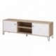 Mueble de TV BILBO, color roble y blanco, 183,4x40x55,2 cm