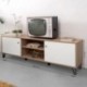 Mueble de TV  BILBO, color roble y blanco, 183,4x40x55,2 cm