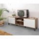 Mueble de TV BILBO, color roble y blanco, 183,4x40x55,2 cm