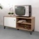 Mueble de TV BILBO, color roble y blanco, 123,4x40x55,2 cm