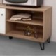 Mueble de TV BILBO, color roble y blanco, 123,4x40x55,2 cm