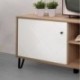 Mueble de TV BILBO, color roble y blanco, 123,4x40x55,2 cm