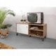 Mueble de TV BILBO, color roble y blanco, 123,4x40x55,2 cm