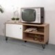 Mueble de TV BILBO, color roble y blanco, 123,4x40x55,2 cm