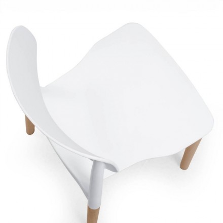 Conjunto de comedor CALAS TOWER WHITE 120, mesa de 120x80 cm, 4 sillas de diseño nórdico