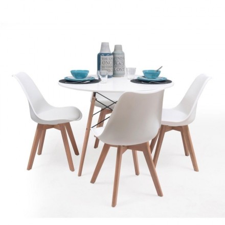 Conjunto de comedor TOWER 100 DAY mesa redonda de 100 cm y 4 sillas DAY