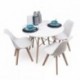 Conjunto de comedor TOWER 100 DAY mesa redonda lacada de 100 cm y 4 sillas DAY