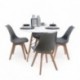 Conjunto de comedor TOWER 100 DAY mesa redonda lacada de 100 cm y 4 sillas DAY