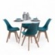 Conjunto de comedor TOWER 100 DAY mesa redonda de 100 cm y 4 sillas DAY